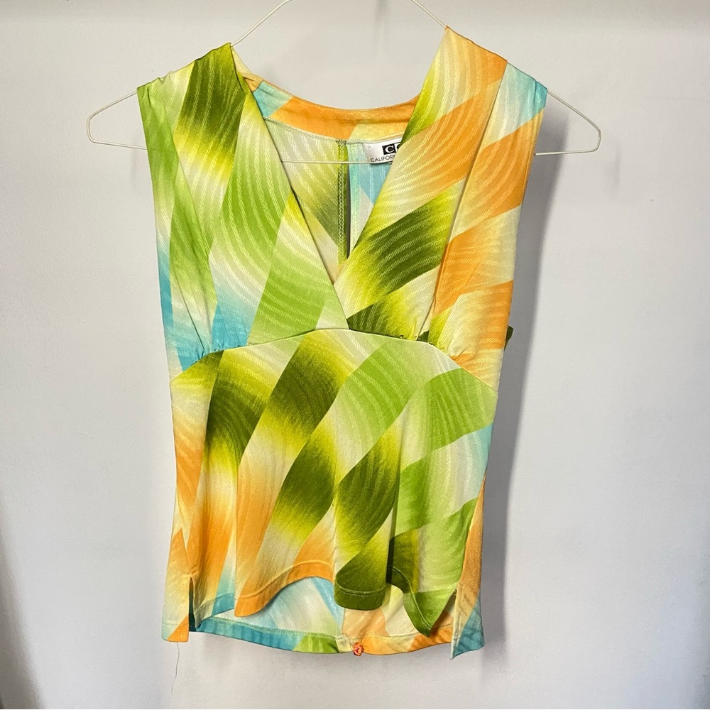 Colorful Geometric Sleeveless Top